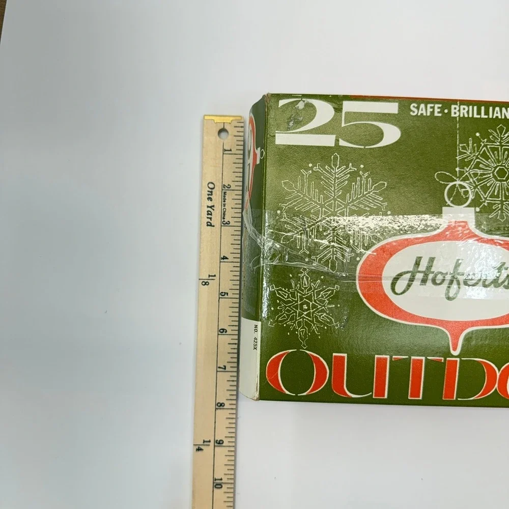 VTG 60s 70s Hoferts Outdoor Christmas Lights 25 Bulb C9 Multi Color Tested w Box